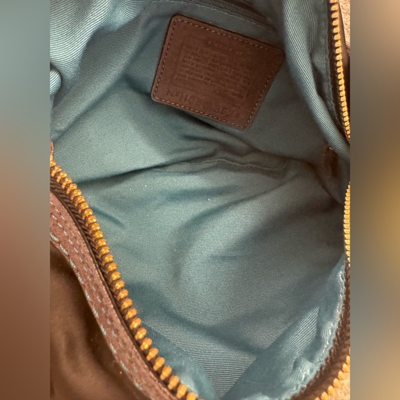 Coach Y2K Vintage 2000s Hampton Black Nylon Satin Hobo Teal Interior Purse - Picture 5 of 14